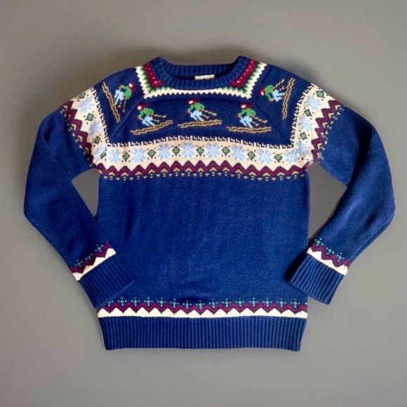 Kiel James Patrick Navy and Multicolor Hit the Slopes Sweater Size Unisex Small - Picture 3 of 7